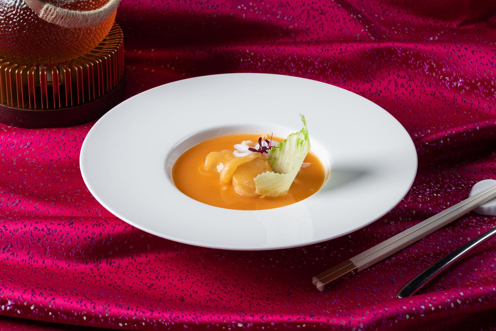 Hokkaido Scallop, Fish Maw and Squid in Golden Broth