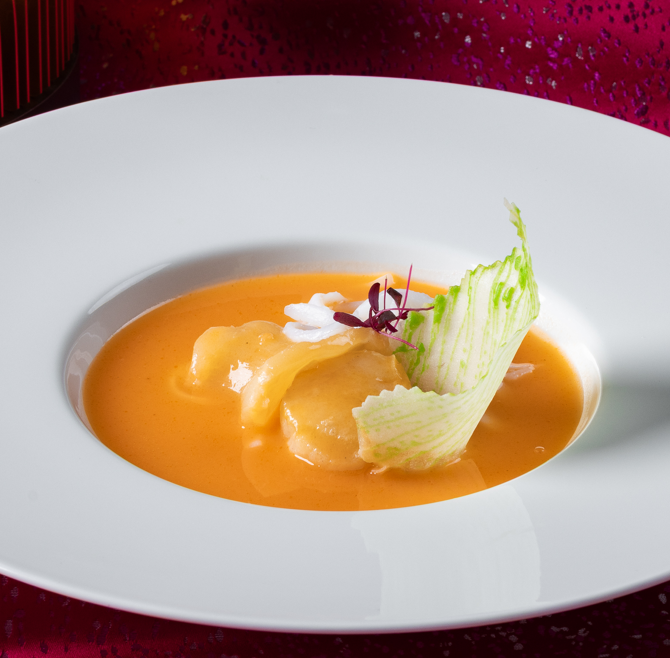 Hokkaido Scallop, Fish Maw and Squid in Golden Broth