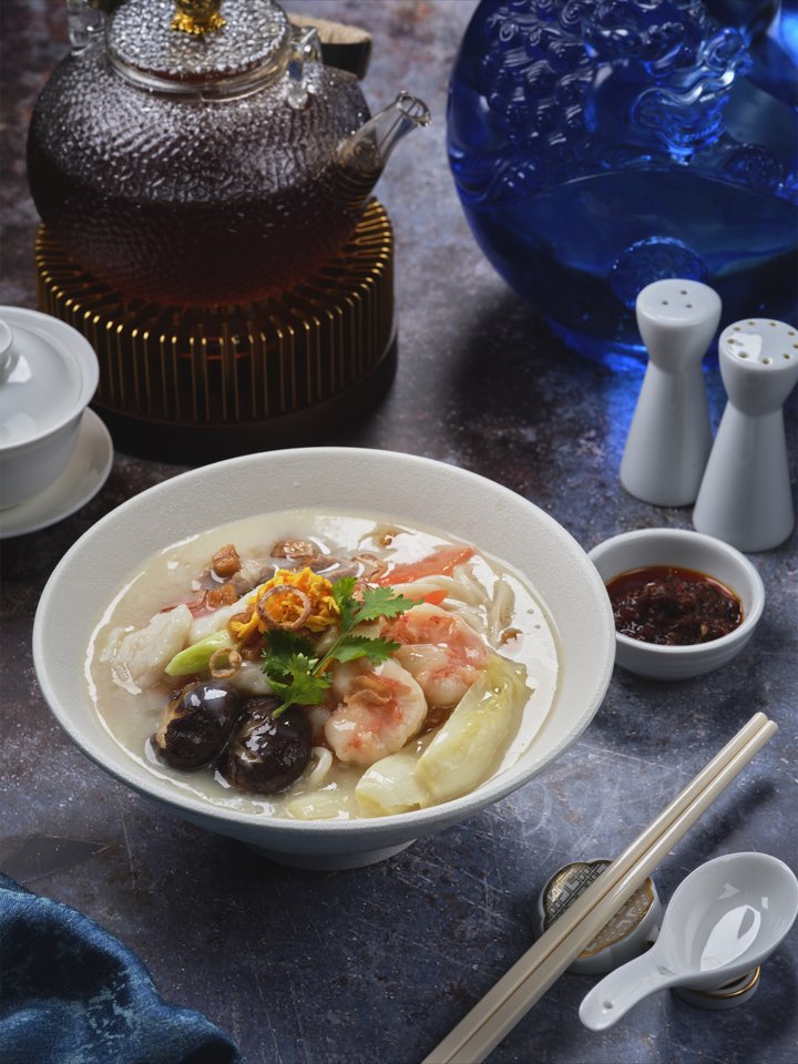 Braised fish curd with morel mushroom and vegetables